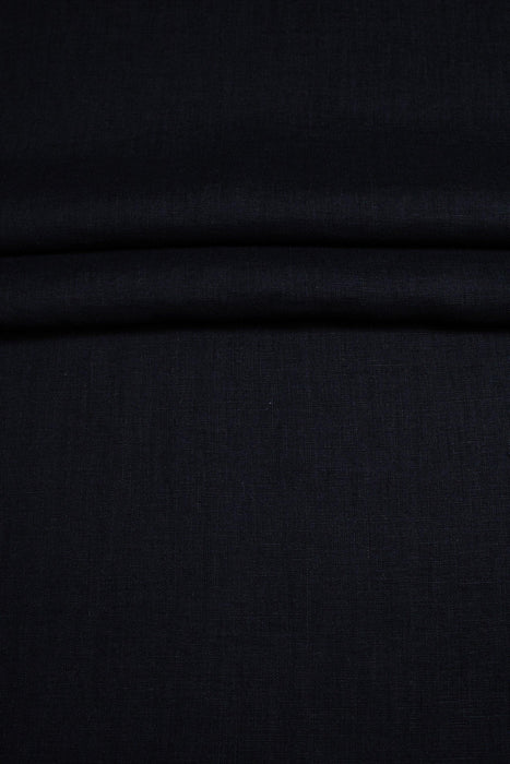 Luca-S Natural Pure 100% Linen Wrinkled Fabric Black Color Luca-S Linen Fabrics - HobbyJobby