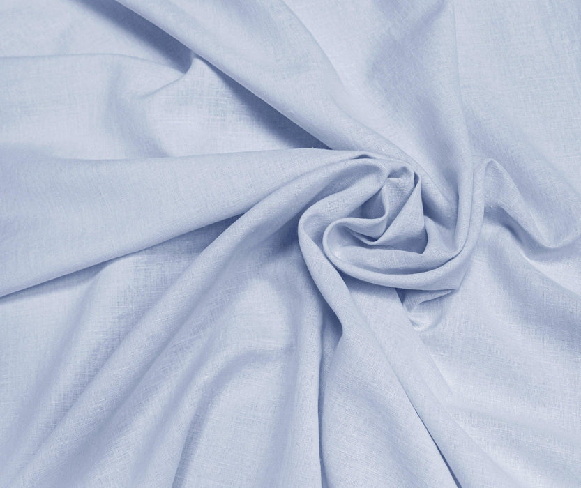 Luca-S Natural Pure Linen Wrinkled Fabric Light Blue Color Luca-S Linen Fabrics - HobbyJobby