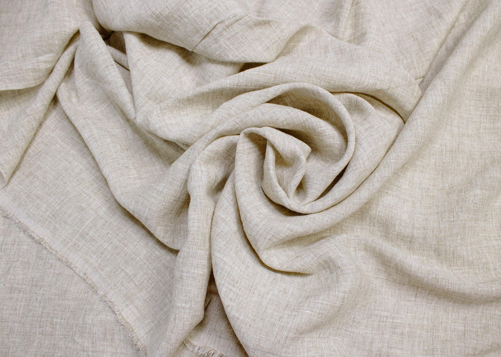 Luca-S Natural Pure Linen Wrinkled Fabric Rustic Color Luca-S Linen Fabrics - HobbyJobby