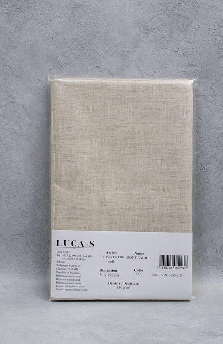 Luca-S Natural Pure Linen Wrinkled Fabric Rustic Color Luca-S Linen Fabrics - HobbyJobby