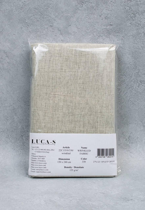 Luca-S Natural Pure Linen Wrinkled Fabric Rustic Color Luca-S Linen Fabrics - HobbyJobby