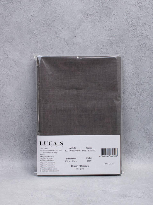 Luca-S Pure Natural 100% Linen Soft Fabric Ash Grey Color Luca-S Linen Fabrics - HobbyJobby