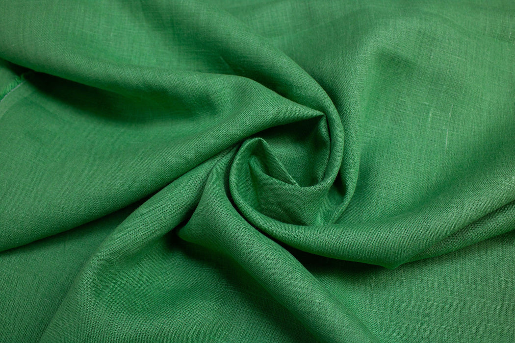 Luca-S Pure Natural 100% Linen Soft Fabric Grass Green Color Luca-S Linen Fabrics - HobbyJobby