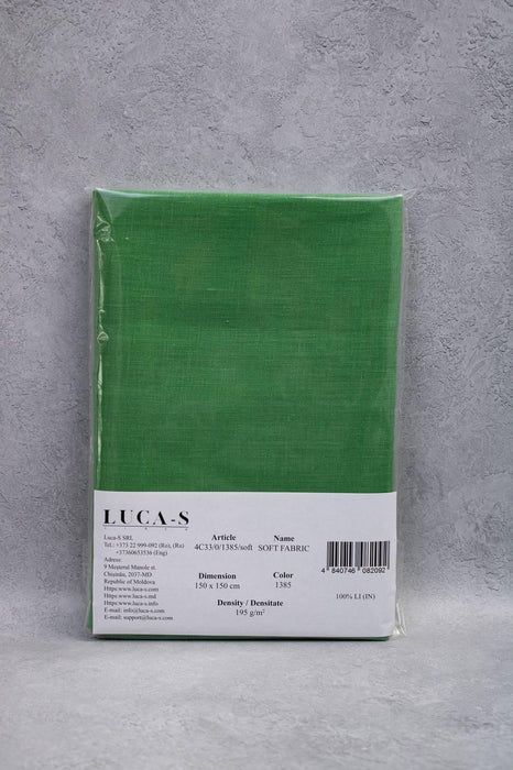 Luca-S Pure Natural 100% Linen Soft Fabric Grass Green Color Luca-S Linen Fabrics - HobbyJobby