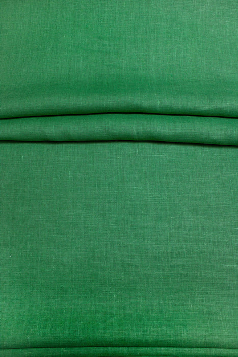 Luca-S Pure Natural 100% Linen Soft Fabric Grass Green Color Luca-S Linen Fabrics - HobbyJobby