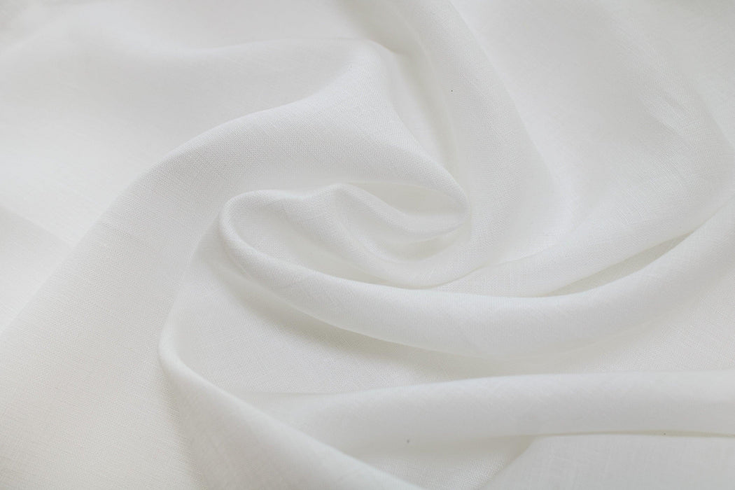 Luca-S Pure Natural 100% Linen Soft Fabric White Color Luca-S Linen Fabrics - HobbyJobby