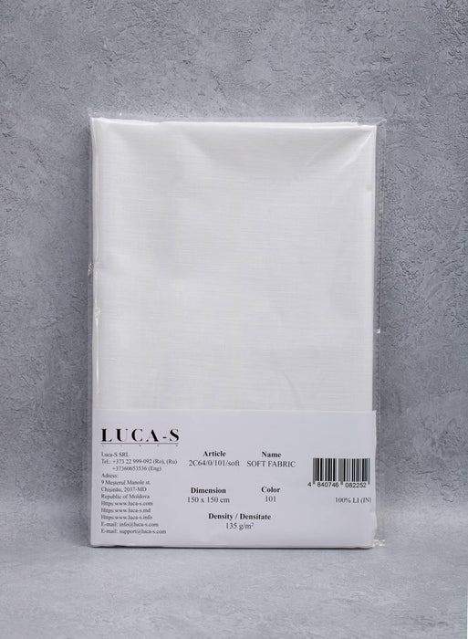 Luca-S Pure Natural 100% Linen Soft Fabric White Color Luca-S Linen Fabrics - HobbyJobby