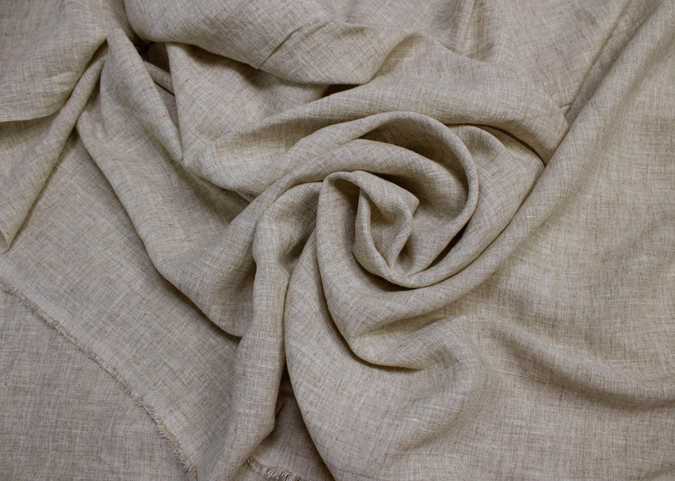 Luca-S Pure Natural Linen Wrinkled Fabric Light Grey Color Luca-S Linen Fabrics - HobbyJobby