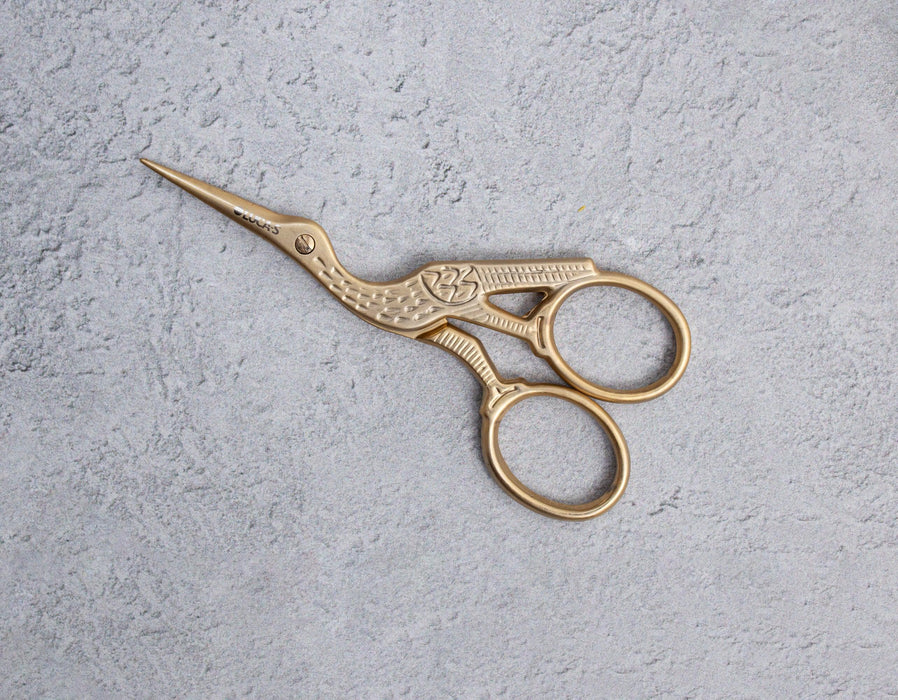 Luca-S Stork Scissors Sandblasted Gold Handles Luca-S Scissors - HobbyJobby