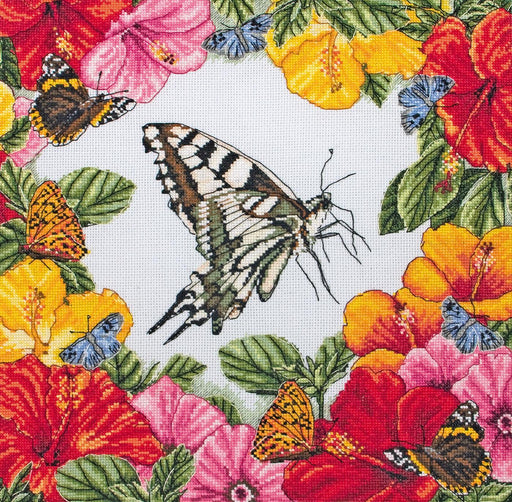 Maia Cross Stitch Kit - 1225, Spring Butterflies Cross Stitch Kits - HobbyJobby