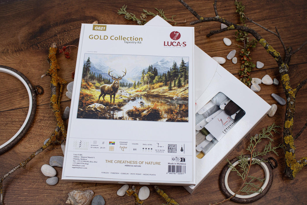 Petit Point Kit Luca-S GOLD - The Greatness of Nature, G621 Luca-S Petit Point Kits - HobbyJobby