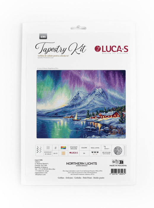 Petit Point Kit Luca-S - Northern Lights, G705 Luca-S Petit Point Kits - HobbyJobby