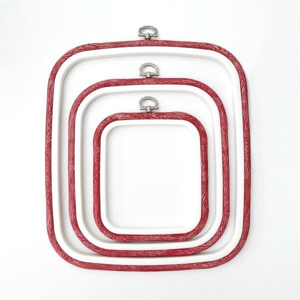 Red Square Embroidery Hoop - Nurge Flexible Cross Stitch Hoop Hoops - HobbyJobby