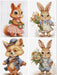 Set of 4 Kits - Cute Animals Collection Luca-S Cross Stitch Kits - HobbyJobby