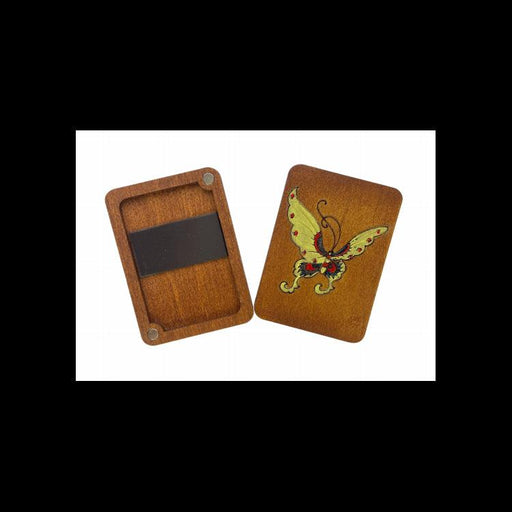 Wooden needle case - Butterfly (Hand-painted), KF056/3 Needle Cases - HobbyJobby