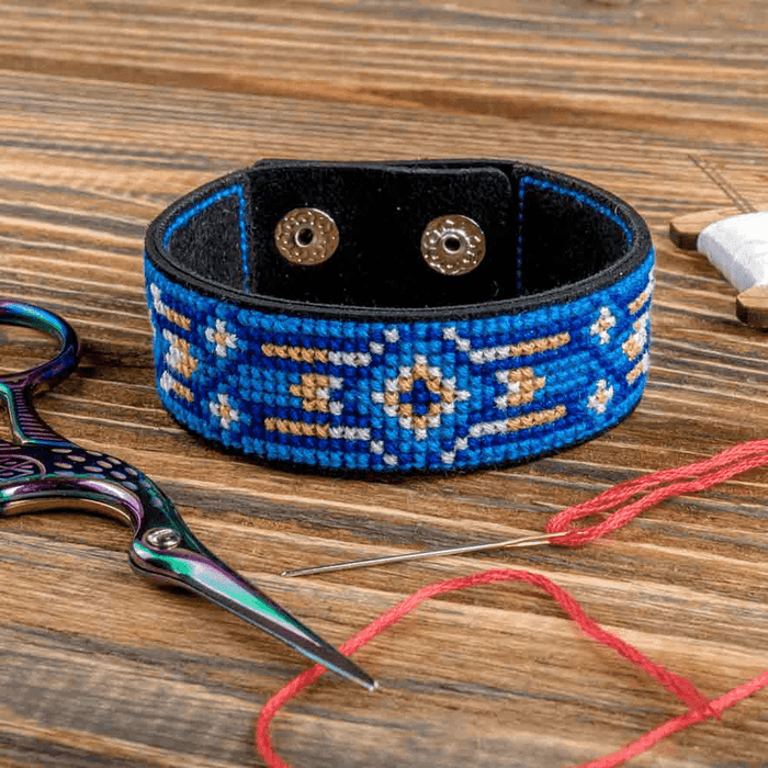 Bracelet Needlecraft Kit - Cross Stitch Kits on Leather Wonderland Crafts Bracelet Kits - HobbyJobby