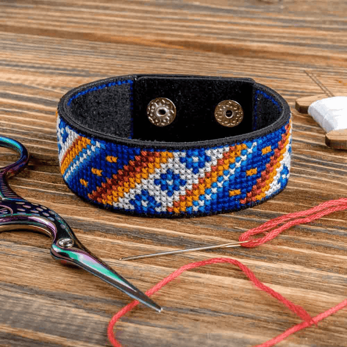 Bracelet Needlecraft Kit - Cross Stitch Kits on Leather Wonderland Crafts Bracelet Kits - HobbyJobby