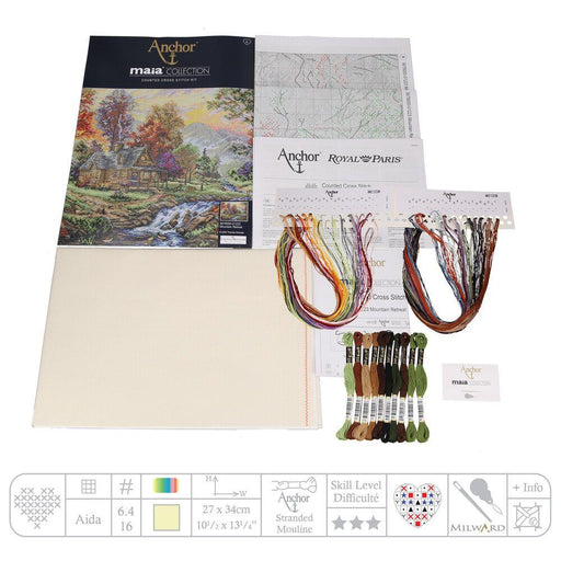 Counted Cross Stitch Kit Maia - Mountain Retreat Cross Stitch Kits - HobbyJobby