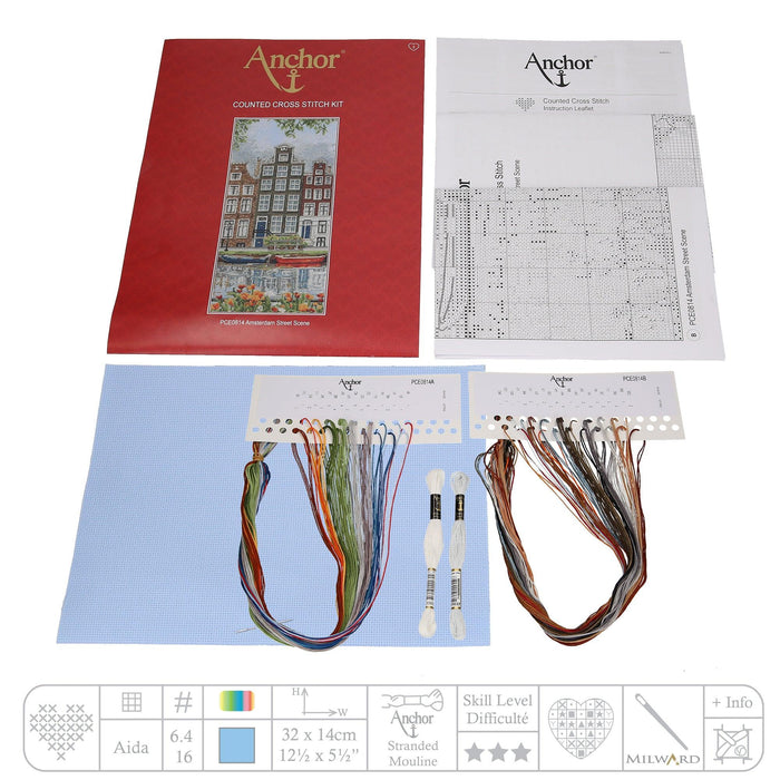 Cross Stitch Kit Anchor - Amsterdam Street Scene Cross Stitch Kits - HobbyJobby