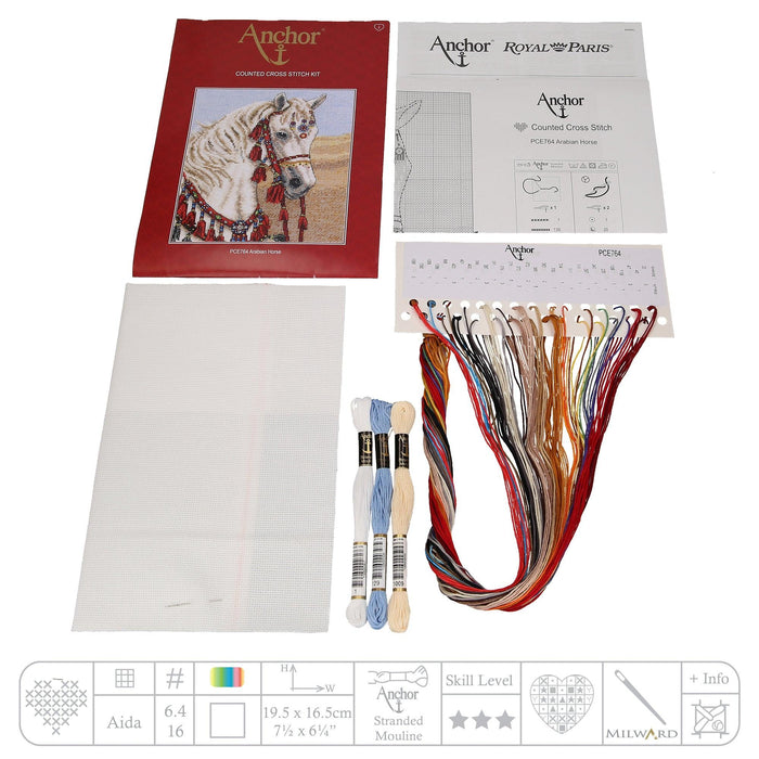 Cross Stitch Kit Anchor - Arabian Horse Cross Stitch Kits - HobbyJobby