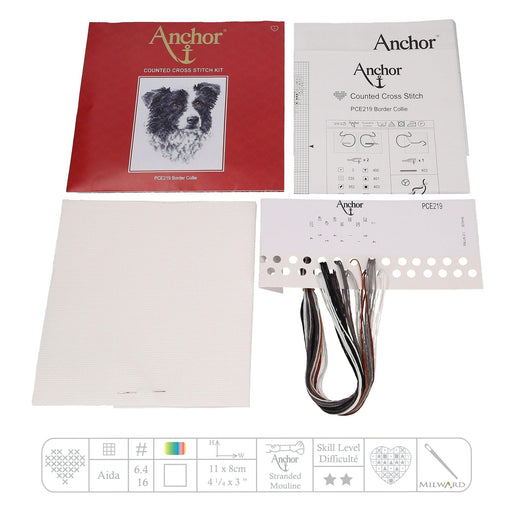 Cross Stitch Kit Anchor - Border Collie Cross Stitch Kits - HobbyJobby