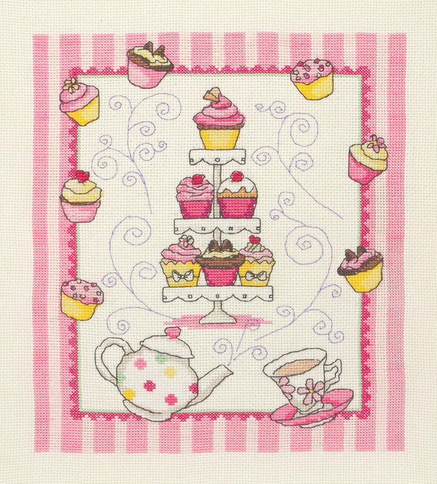 Cross Stitch Kit Anchor - Cupcake Sampler Cross Stitch Kits - HobbyJobby