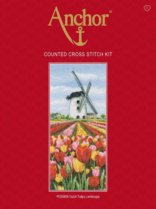 Cross Stitch Kit Anchor - Dutch Tulips Landscape Cross Stitch Kits - HobbyJobby