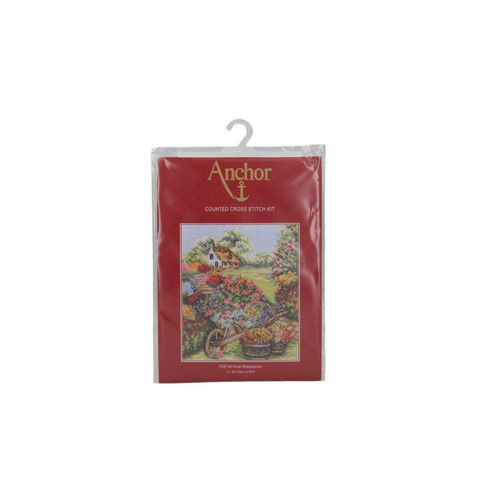 Cross Stitch Kit Anchor - Floral Wheelbarrow Cross Stitch Kits - HobbyJobby