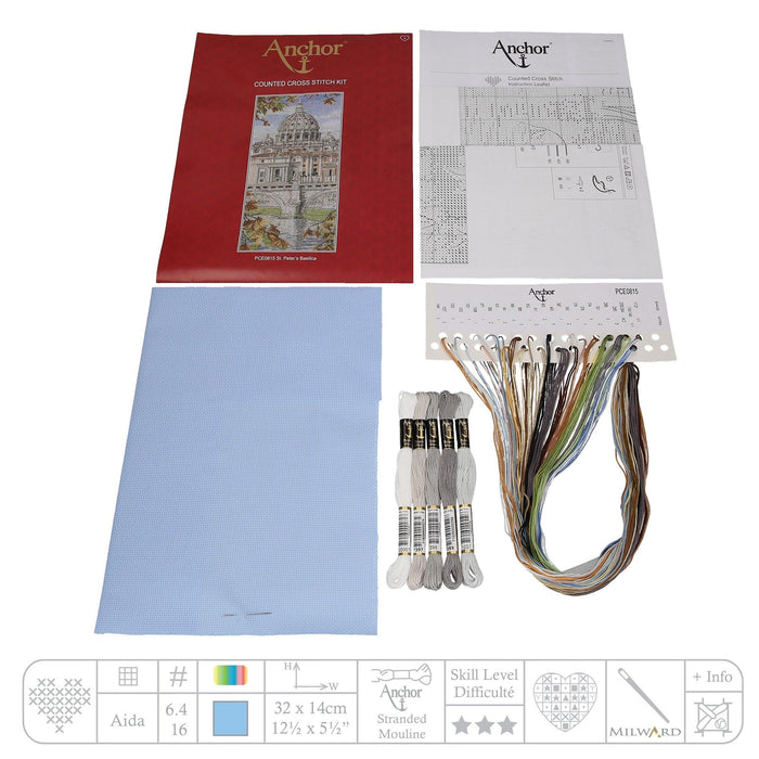 Cross Stitch Kit Anchor - St. Peter's Basilica Cross Stitch Kits - HobbyJobby