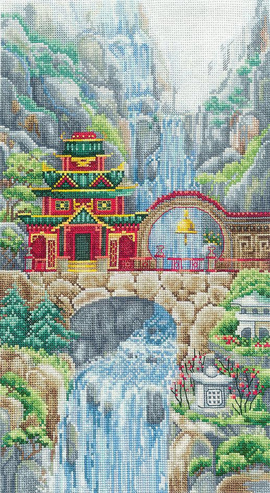 Cross Stitch Kit Andriana - Waterfall Temple, W-39 Andriana Cross Stitch Kits - HobbyJobby