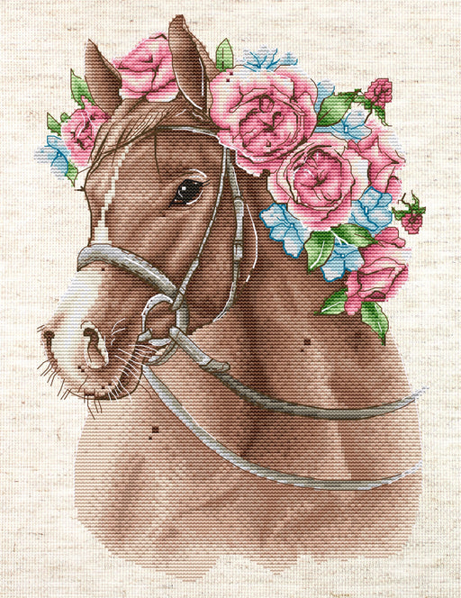 Cross Stitch Kit HobbyJobby - The Horse in Flowers Cross Stitch Kits - HobbyJobby