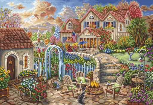 Cross Stitch Kit LetiStitch - Backyard Retreat - HobbyJobby