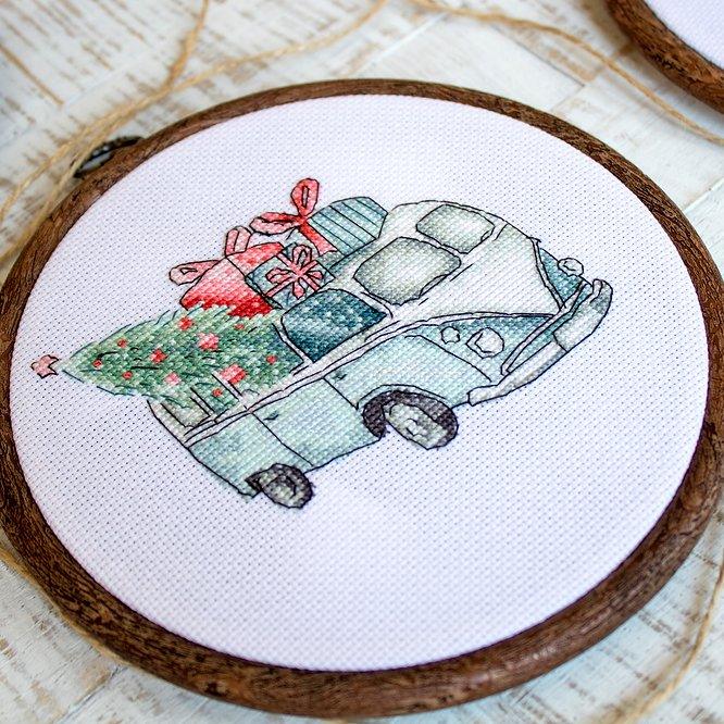 Cross Stitch Kit LetiStitch - Christmas Retro Cars / Kit of 5, Leti965 - HobbyJobby