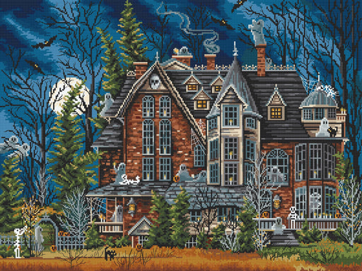 Cross Stitch Kit LetiStitch - Decorating the Haunted House Cross Stitch Kits - HobbyJobby