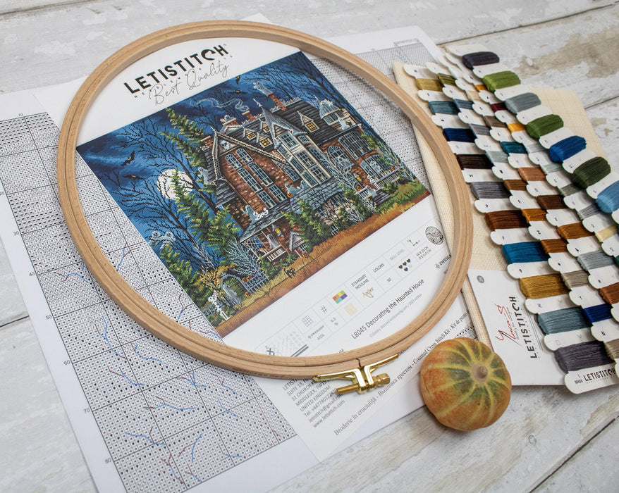 Cross Stitch Kit LetiStitch - Decorating the Haunted House Cross Stitch Kits - HobbyJobby