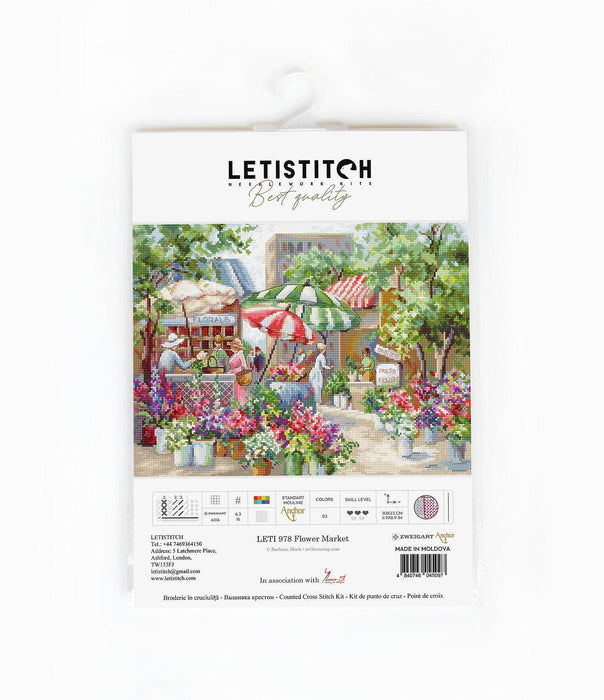 Cross Stitch Kit LetiStitch - Flower Market - HobbyJobby