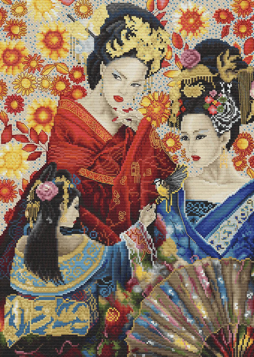 Cross Stitch Kit LetiStitch - Geisha Song, L8018 Cross Stitch Kits - HobbyJobby