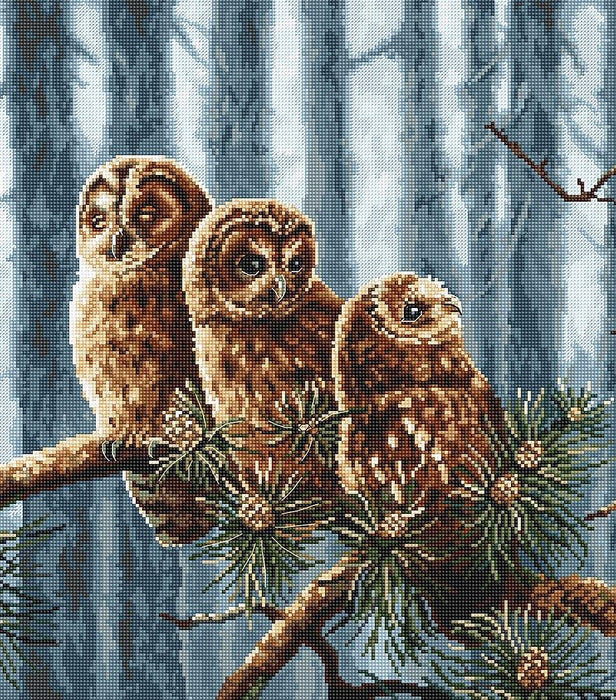 Cross Stitch Kit LetiStitch - Owl Family, Leti946 - HobbyJobby