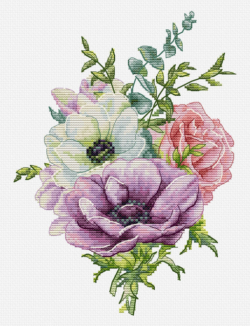 Cross Stitch Kit Luca-S - Anemone, B7017 Cross Stitch Kits - HobbyJobby