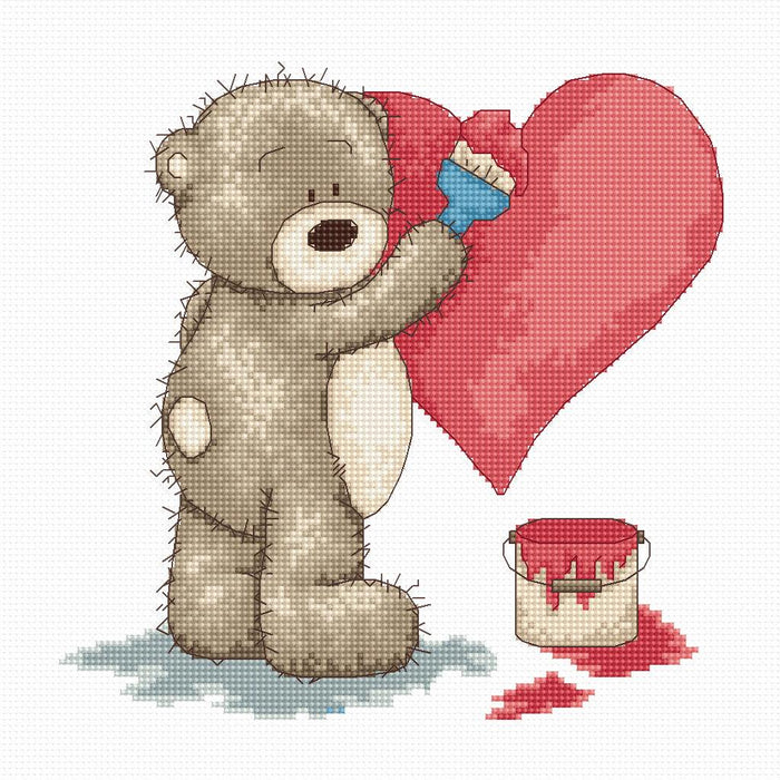 Cross Stitch Kit Luca-S - B1007, Bruno Bear - HobbyJobby