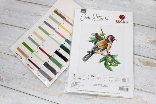 Cross Stitch Kit Luca-S - B1197 Goldfinch bird Cross Stitch Kits - HobbyJobby