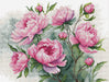 Cross Stitch Kit Luca-S - B7019, The Charm of Peonies Cross Stitch Kits - HobbyJobby