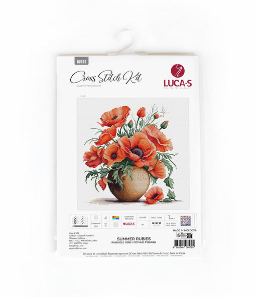 Cross Stitch Kit Luca-S - B7022, Summer Rubies Cross Stitch Kits - HobbyJobby