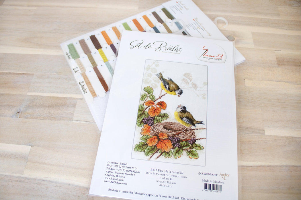 Cross Stitch Kit Luca-S - Birds in the nest Cross Stitch Kits - HobbyJobby