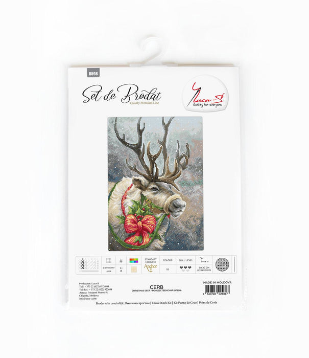 Cross Stitch Kit Luca-S - Christmas Deer, B598 - HobbyJobby