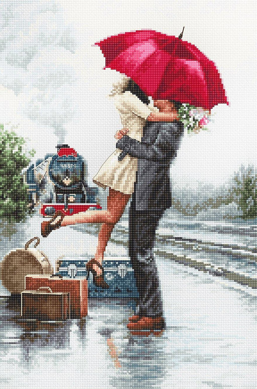 Cross Stitch Kit Luca-S - Couple on train station, B2369 - HobbyJobby