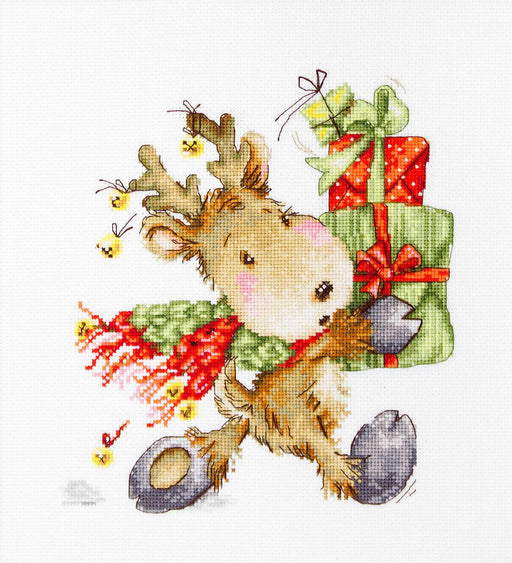 Cross Stitch Kit Luca-S - Deer carrying gifts, B1120 - Luca-S