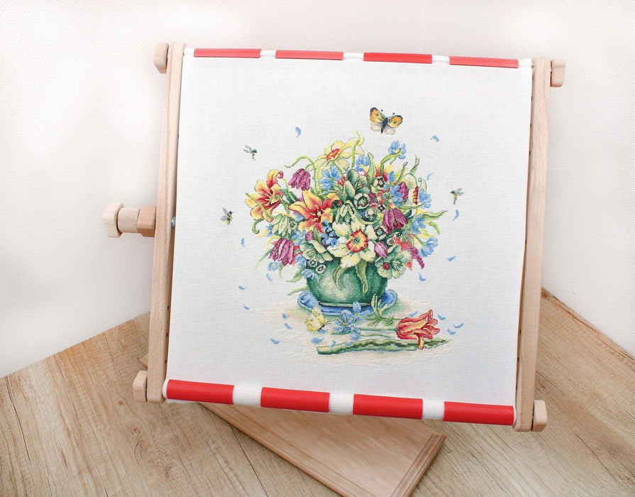 Cross Stitch Kit Luca-S Gold - April Bouquet - HobbyJobby