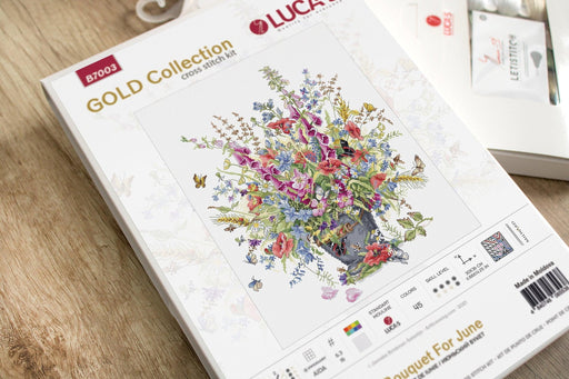 Cross Stitch Kit Luca-S Gold - Bouquet For June - HobbyJobby