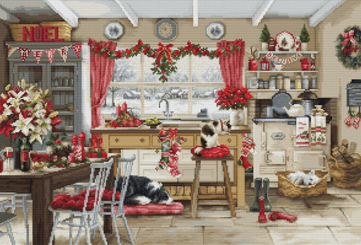 Cross Stitch Kit Luca-S GOLD - Christmas Farmhouse Kitchen, BU5053 Luca-S Cross Stitch Kits - HobbyJobby